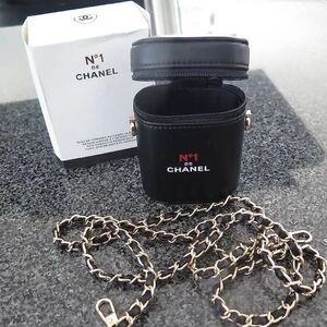 CHANEL Black Mini Bag with Gold Chain